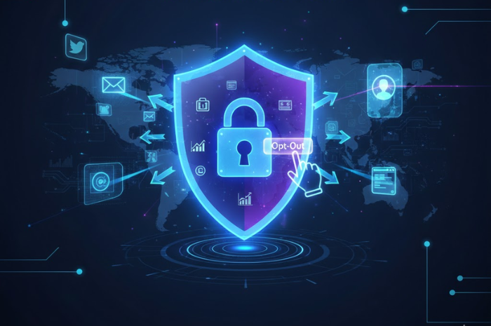 nfografis JatiNetwork mengenai keamanan data profesional dan peluang karier digital dengan simbol perlindungan privasi.