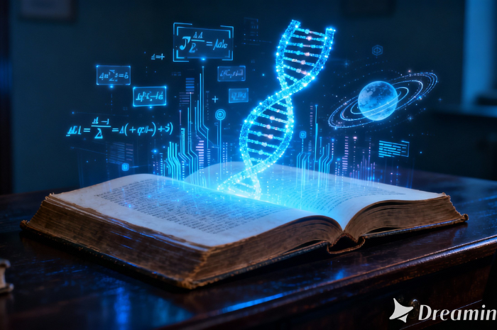 Ilustrasi kelas digital dengan siswa menggunakan teknologi untuk belajar interaktif