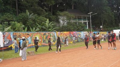 Mural artistik di Sport Center Tadjimalela Sumedang hasil Lomba Mural Piala Bupati 2026