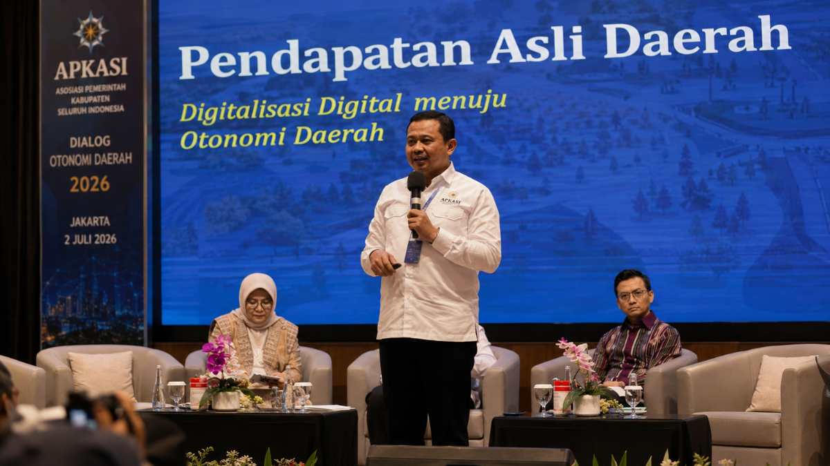 Bupati Sumedang Dony Ahmad Munir menjadi pembicara pada Dialog Otonomi Daerah APKASI 2026.