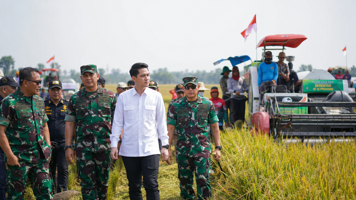 Wakil Bupati Sumedang menghadiri Panen Raya Serentak bersama TNI di Desa Palasari Ujungjaya.