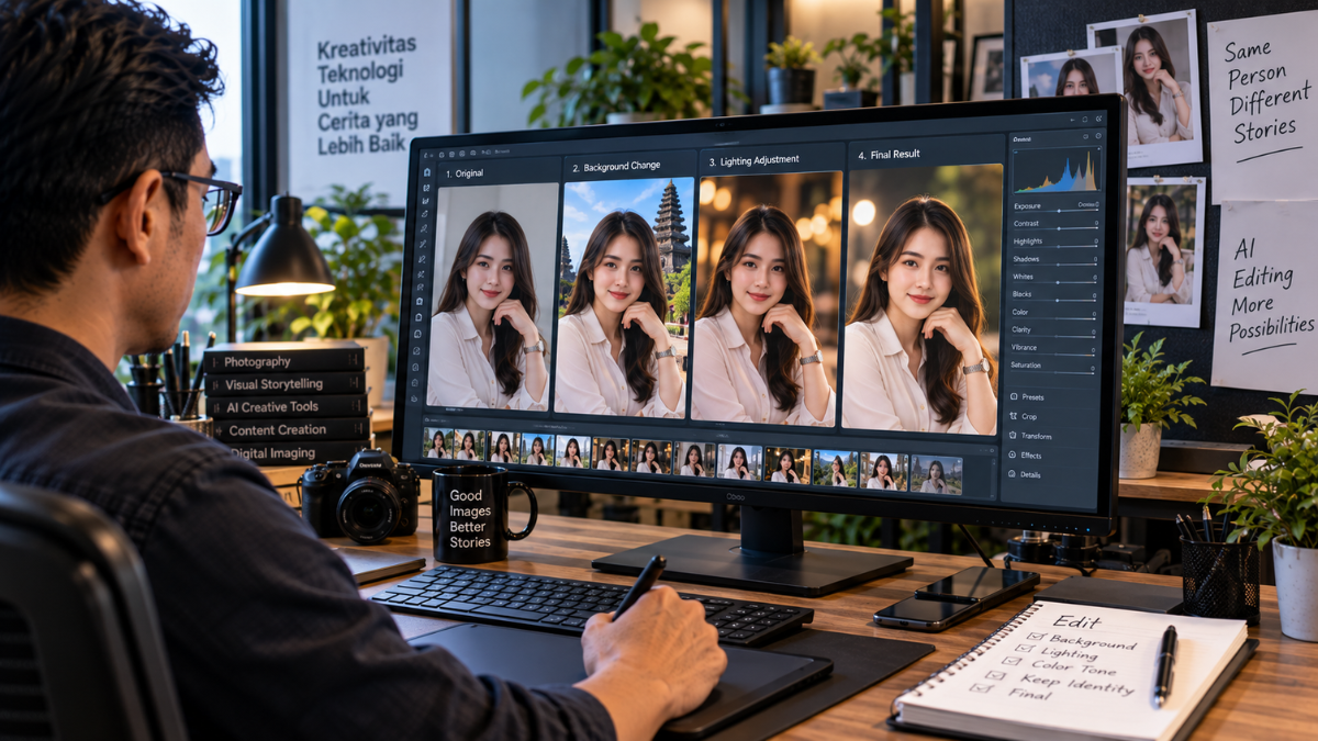 Ilustrasi ChatGPT Images mempertahankan karakter saat editing berulang