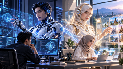 Ilustrasi teknologi GPT-6 Sol dan GPT-6 Luna dengan antarmuka AI futuristik.